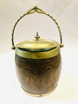 Wooden and Electroplated Biscuit Barrel