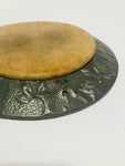 Art Nouveau Pewter and wood bread board