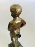 Vintage Bruxelles Solid Brass Belgium Peeing Boy