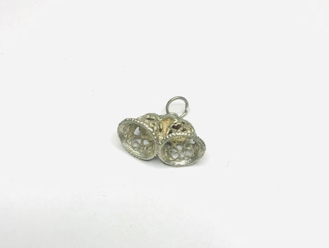 Sterling Silver Double Bell Filigree Charm