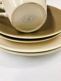Poole Set of Four Twin Tone Mushroom Trios