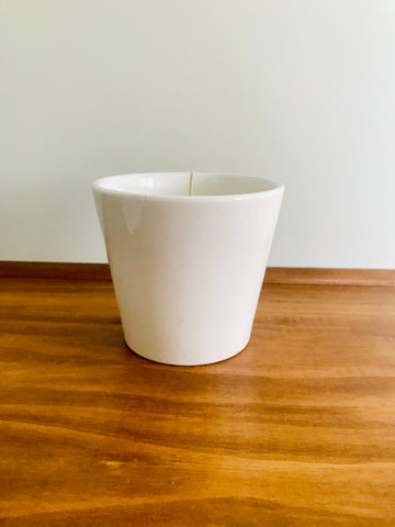 White Porcelain Vase with Soy Candle