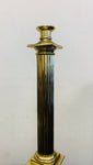 Large solid brass column candlestick holder