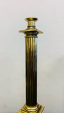 Large solid brass column candlestick holder