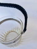 Glass Ice Bucket with Retro Black Handle
