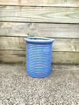 Tall Ribbed Blue Pot ( Pick Up In Store Only)