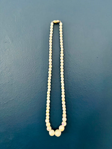 Multi Faceted Graduated White Beads