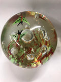 Clear Paper Weight with Green Butterflies