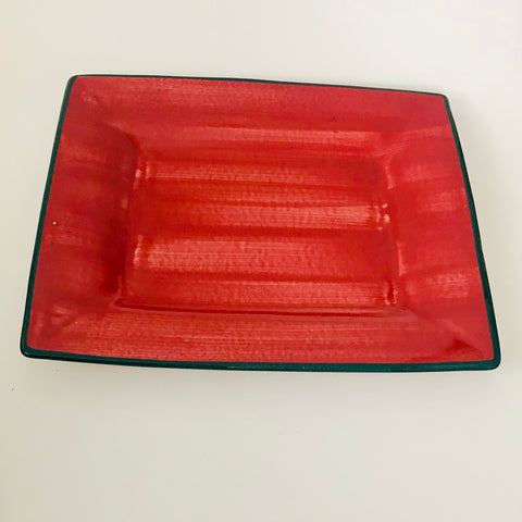 Temuka Square Red and Green Platter