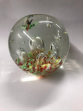 Clear Paper Weight with Green Butterflies