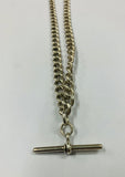 Antique graduated sterling silver fob chain