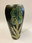 Ebony Art Nouveau wooden vase