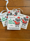 Bespoke Merry Christmas Beer Coaster Gift Tags Set of Four