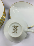 Noritake Golden Rose set of 4 cup saucer and plates
