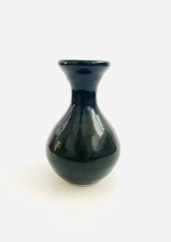 Dark Blue Pottery Drip Vase