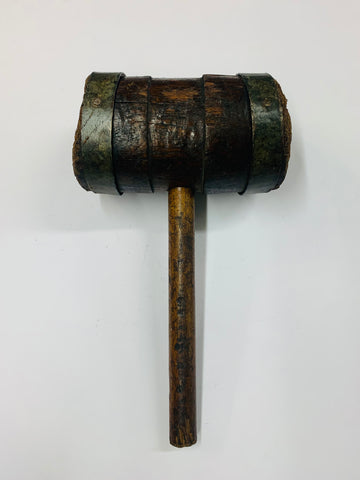 Antique heavy duty wooden mallet