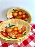 Retro Wooden Orange Bowl Set