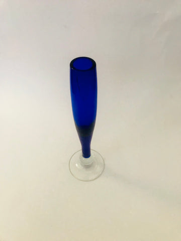Blue Art Glass Bud Vase