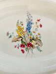 White Oval Platter with Spring Flowers