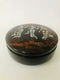 Lacquer Oriental jewellery Box with paua shell detail