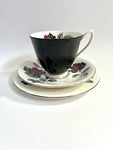 Royal Albert Masquerade Black Cup Set of Six Trios including Milk and Sugar