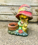 Concrete Vintage Garden Girl with Chick( Pick Up in Store Only )