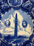 Antique Blue and White plate Bennington Battle Monument