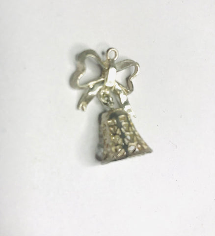 Sterling Silver Bow and Bell Filigree Charm