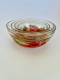 Glass Rose Set of Mixing Bowls