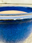 Round Tapered Blue Glazed Pot (Pick Up In Store Only)
