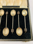 Set 6 Sterling Silver coffee bean tea spoons