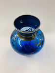 Cobalt blue glass with silver overlay vase