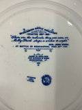 Antique Blue and White plate Bennington Battle Monument