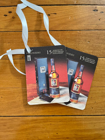 Bespoke Scotch Whisky Drink Coaster Gift Tags Set of Two