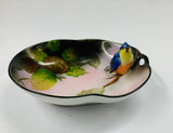 Victorian hand painted bird dish
