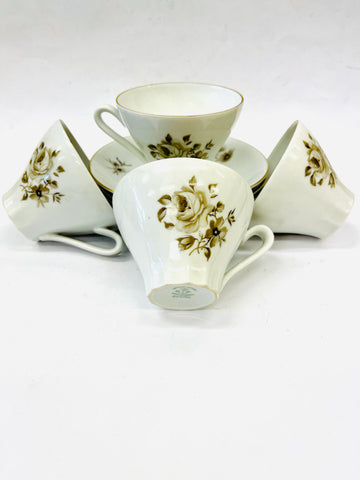 Ekbey Karlskrona Set of Four Cups and Saucers “Sweden