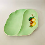 Royal Winton Divided Green Dish with Peaches