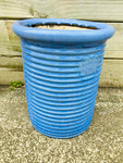 Tall Ribbed Blue Pot ( Pick Up In Store Only)