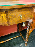 Oak Dressing Table with Mirror and Barley Twist legs