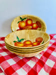 Retro Wooden Orange Bowl Set