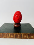 Red Craved Resin Egg with Stand