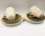 Poole Set of Four Twin Tone Mushroom Trios