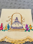 Yellow Hand Embroidered Tray Cover