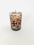 Soy Candle in Etched Red Glass Vase