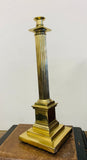 Large solid brass column candlestick holder