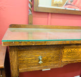 Oak Dressing Table with Mirror and Barley Twist legs