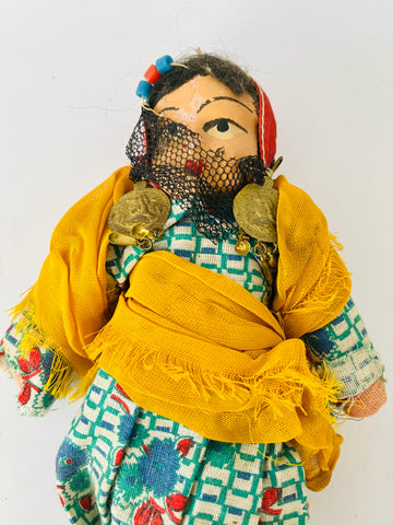 Arabic Hand Made Cloth Doll with Yellow Sash