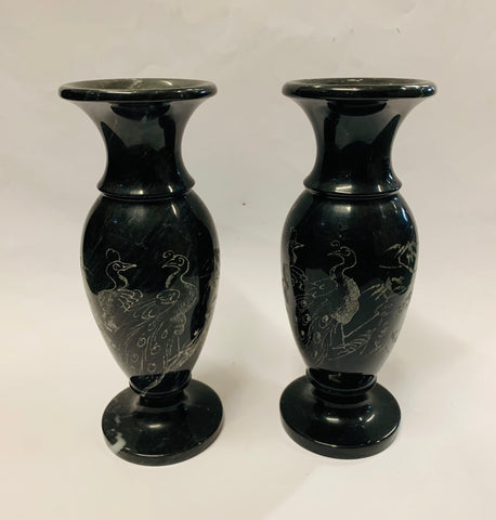 Pair of Oriental Marble vases