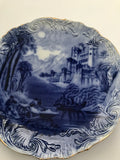C1870 European Castle and River Blue and White Plate